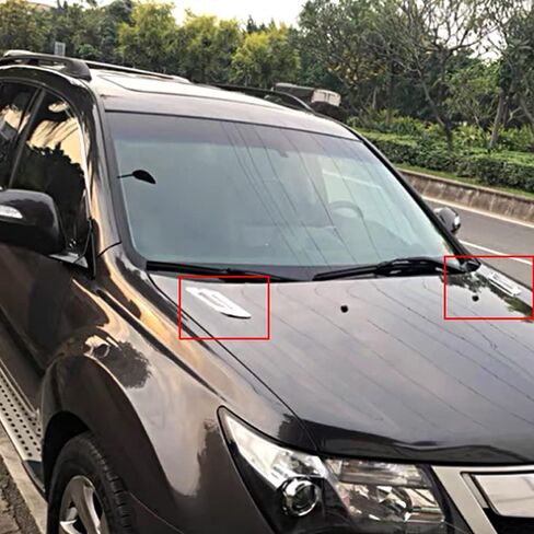 Exterior Car Air Flow Fender Side Vent Decoration Sticker, Front Side Fender Air Vent Grille Decoration Cover Trim, Universal Fit Pair, Chrome in Kuwait