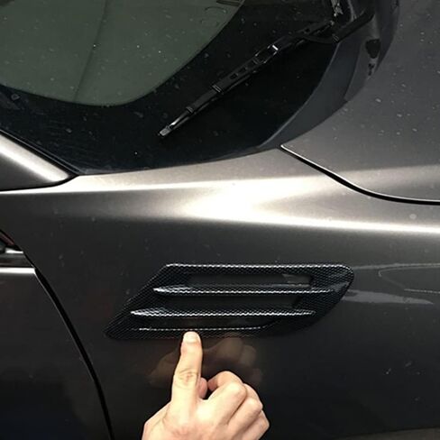 Exterior Car Air Flow Fender Side Vent Decoration Sticker, Front Side Fender Air Vent Grille Decoration Cover Trim, Universal Fit Pair, Chrome in Kuwait