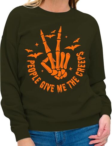 Halloween Shirt For Women Horror Movie Sweatshirt Halloween Skull Tee Tops in Saudi Arabia