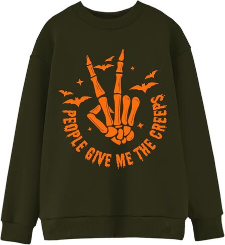 Halloween Shirt For Women Horror Movie Sweatshirt Halloween Skull Tee Tops in Saudi Arabia