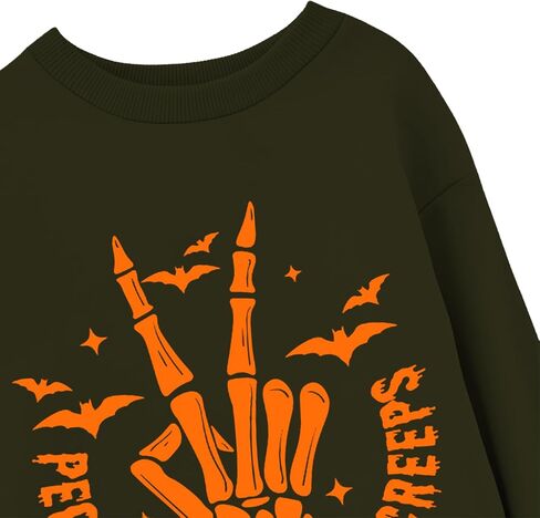 Halloween Shirt For Women Horror Movie Sweatshirt Halloween Skull Tee Tops in Saudi Arabia