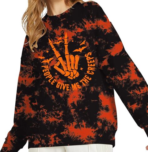 Halloween Shirt For Women Horror Movie Sweatshirt Halloween Skull Tee Tops in Saudi Arabia