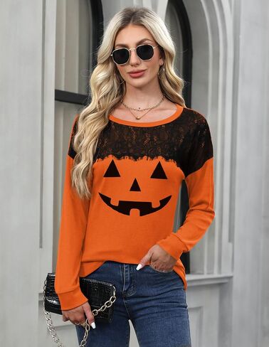 For G and PL Women's 2024 Fall Winter Long Sleeve Crewneck Lace Top Shirt Dressy Casual Elegant Sweatshirt in Saudi Arabia