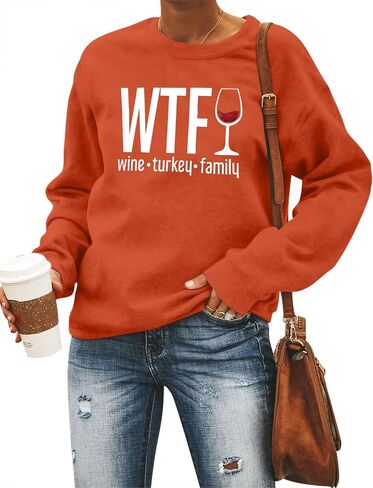 UNIQUEONE Thanksgiving Sweatshirt Women Football Sweater: Flannels Bonfires Football Pumpkin Tops Fall Pumpkin Pullover in Saudi Arabia