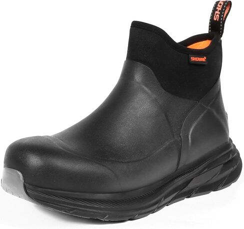 Showave Men's Rubber Rain Boots Lightweight Mud Booties Waterproof Non-slip Insulated Garden Boots in Kuwait