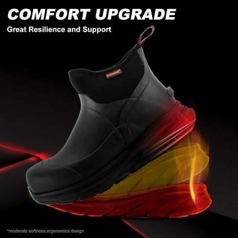 Showave Men's Rubber Rain Boots Lightweight Mud Booties Waterproof Non-slip Insulated Garden Boots in Kuwait