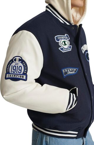 Champion Mens Letterman Varsity Bomber Jacket With Patches in Saudi Arabia