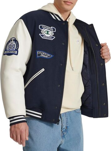 Champion Mens Letterman Varsity Bomber Jacket With Patches in Saudi Arabia