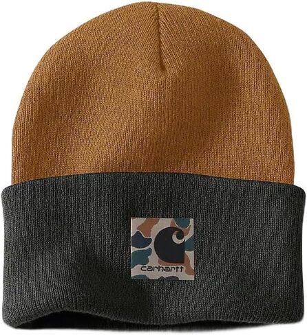 قبعة Carhartt Knit Camo Patch - بني/أسود، للأطفال الصغار من 8 إلى 13 عامًا in Kuwait