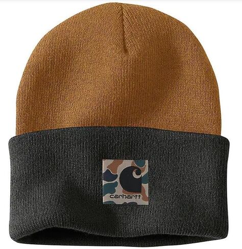 قبعة Carhartt Knit Camo Patch - بني/أسود، للأطفال الصغار من 8 إلى 13 عامًا in Kuwait
