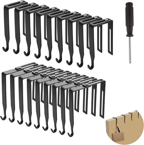 senenqu 19 جهاز كمبيوتر شخصى الشماعات حجرة قابل للتعديل 1 3/8 بوصة إلى 3 1/2 بوصة مجموعة شماعات التقسيم العالمي المعادن السوداء حجرة السنانير الباب مرآة شماعات مع مفك البراغي لمكتب السبورة in Kuwait