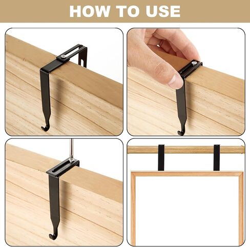 senenqu 19 جهاز كمبيوتر شخصى الشماعات حجرة قابل للتعديل 1 3/8 بوصة إلى 3 1/2 بوصة مجموعة شماعات التقسيم العالمي المعادن السوداء حجرة السنانير الباب مرآة شماعات مع مفك البراغي لمكتب السبورة in Kuwait