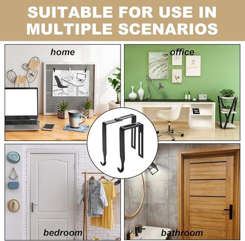 senenqu 19 جهاز كمبيوتر شخصى الشماعات حجرة قابل للتعديل 1 3/8 بوصة إلى 3 1/2 بوصة مجموعة شماعات التقسيم العالمي المعادن السوداء حجرة السنانير الباب مرآة شماعات مع مفك البراغي لمكتب السبورة in Kuwait