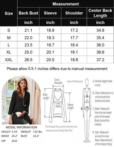 Ekouaer Robes for Women Knee Length Bathrobe 3/4 Sleeve Sleep Robe Cozy Sleepwear with Pockets S-XXL in Saudi Arabia
