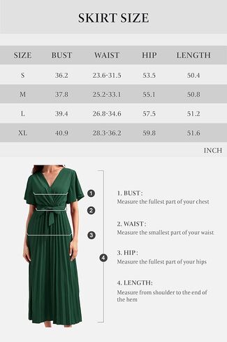 Coucoland Casual Dresses for Women - Flutter Sleeves Belt A-Line Pleated Cross V Neck Dresses Short Sleeve Formal Work in Saudi Arabia