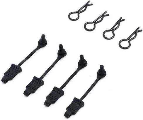 8 قطع ترقية جزء لـ 1/7 و1/8 ARRMA 6s Mojave Limitless Typhon Kraton RC Cars: RC Body Clip Retainers Shell Fixed Buckle Lock AR390178.، أسود، YWH0027 in Kuwait