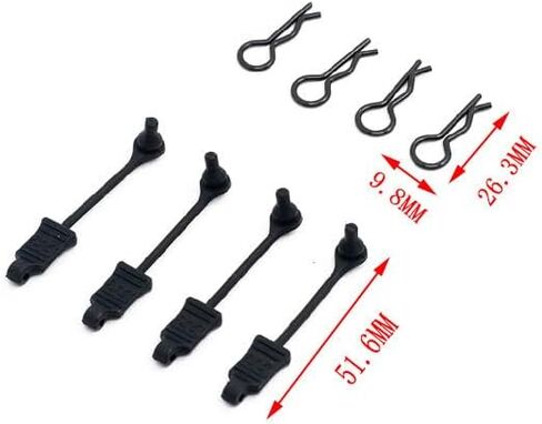 8 قطع ترقية جزء لـ 1/7 و1/8 ARRMA 6s Mojave Limitless Typhon Kraton RC Cars: RC Body Clip Retainers Shell Fixed Buckle Lock AR390178.، أسود، YWH0027 in Kuwait