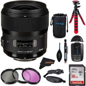 Sigma 35mm f/1.4 DG HSM Art Lens for Canon EF with Sunshine Photo Accessories Bundle...