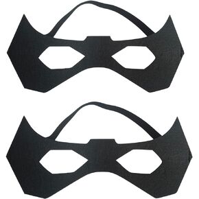 SOUTHSKY Black Eye Masks Superhero 2pcs Half Face Eyemask for Halloween,Festival,Carnival,Batman Batgirl Fancy Dress,Party