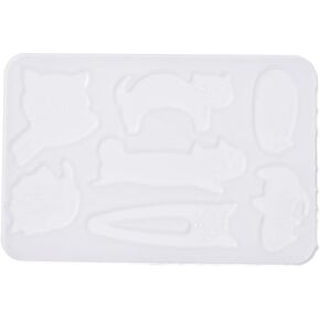 1Pcs Silicone Hair Clip Mold Cat Shape Hair Clip Resin Mold Cute Hair Clip UV Resin Casting Mold for DIY Epoxy Resin Hair Clip