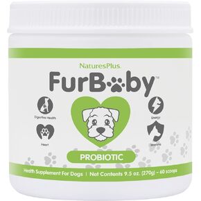 NaturesPlus FurBaby Probiotic for Dogs - 9.5 oz - Supports Digestive, Heart, Liver & Immune Health - 60 Servings