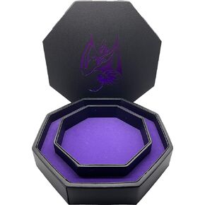 Purple Dragon - D&D Dice Tray of Holding by Norse Foundry, 8" Octagon Shape Dice Rolling Tray for Dice Games Like RPG and DND, Dice Box Storage, Removable Top Lid – Soft Padded Inner Lining