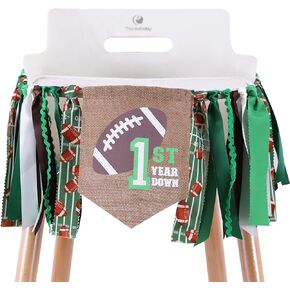 Football 1st High Chair Banner - Football 1st/first Birthday Party Decorations,football One High Chair Banner,first Year Down Themed Football 1st Birthday Party Decorations,photo Prop Football Party Decor