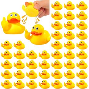 Lenwen Yellow Rubber Duck Middle Finger Rubber Ducks Cute Small Funny Rubber Ducks Bath Toy for Bathroom Car Dashboard Interior Decorations(24 Pieces)