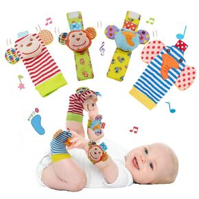 Baby Rattles Toys 0-3-6-12 Months, Wrist Rattles & Foot Rattle Socks Toy for Babies, Soft Newborn Toys for Infant Boy or Girl