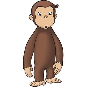 9 Inch Curious George Monkey Animal Removable Peel Self Stick Adhesive Vinyl Decorative Wall Decal Sticker Art Kids Room Home Decor Girl Boy Children Bedroom Nursery 4 x 9 inches Tall