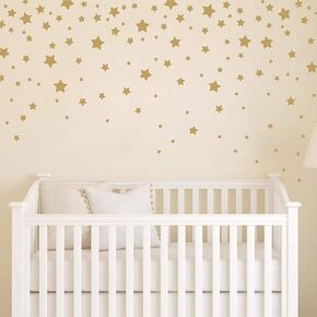190 Picees Star Wall Decals, Matte Vinyl Wall Decals, Nursery Wall Decals, Easy to use, Removable Wall Decals for Kids Baby Girls Boys Bedroom, Home Decor Wall Stickers Y17 (Matte Gold)