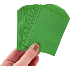 50 Mini Green Paper Bags - 4" x 2.5" DIY Craft Supplies, Small Party Favor Bags