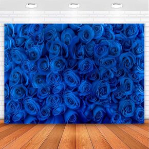 Avezano Blue Rose Flower Backdrop Royal Blue Rose Floral Birthday Bridal Shower Miss to Mrs Wedding Party Background Decorations Portraits Photo Studio Props (7x5)