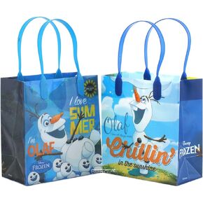 Disney Frozen Olaf " I Love Summer " Premium Quality Party Favor Reusable Goodie Small Gift Bags 12 (12 Bags)