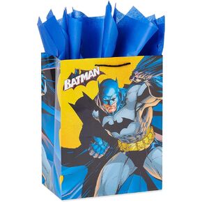 American Greetings 13" Large Gift Bag with Tissue Paper, Batman (1 Bag, 6-Sheets)