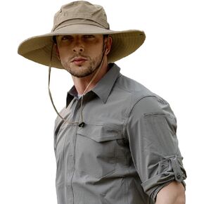 ZLYC Outdoor Extra Wide Brim Sun Hat for Men and Women Waterproof Bucket Boonie Hat
