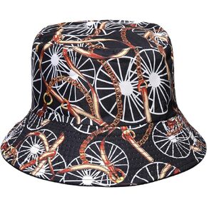 HZEYN Bucket Hat for Men Women Vintage Reversible Chain Paisley Bucket Hat Summer Beach Sun Hat Travel Accessory