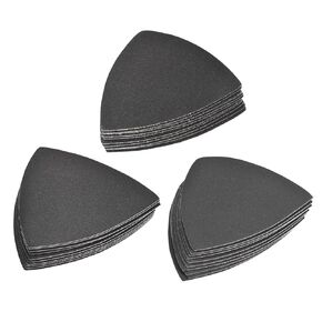 uxcell Triangle Detail Sander Sandpaper Set 240/320/400 Grit 3-1/2 Inch Hook and Loop Silicon Carbide Sanding Pads 30 Pieces