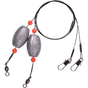Fishing Egg Sinker Weight Rigs, Stainless Steel Fishing Wire Leaders with Sinkers Fish Swivels and Snaps Flounder Rig Saltwater for Bottom Fishing