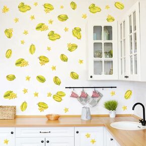 Watercolor Strawberries Wall Decals Vintage Fruit Wall Sticker Retro Strawberry Wall Stickers Peel and Stick Kitchen Wall Decals Boho Wall Stickers for Nursery Baby Room Girl Bedroom Decor