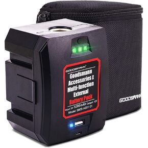 GOODSMANN Portable Battery for Rechargeable 12V Spotlights and Flashlights with USB Cable and Storage Bag A201-01