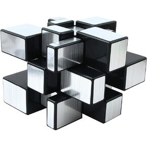 AHYUAN 3x3x3 Mirror Cube Dysmorphism Magic Speed Cube Silver 3D Puzzle Cube for Children Hand Puzzles for Adults