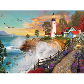 Bits and Pieces - 1000 Piece Jigsaw Puzzle for Adults - Lighthouse Park - 1000 pc Sunset by The Ocean Jigsaw by Artist David Maclean