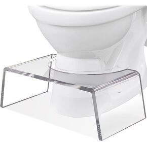 Elavain Clear Acrylic Step Stool for Kids, Toilet Step Stool for Toddlers Potty Training Aid, Modern Foot Stool, Kids Step Stool, Children Bathroom Stool & Toddler Stool Chair for Toilet | 7.5’’ High