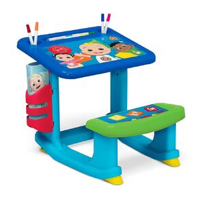 Bluey Draw and Play Desk by Delta Children – Includes 10 Markers and Coloring Book, Blue