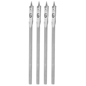 4Pcs 6mm/0.2in Opener 3-Point Flat Wood Drill Bits Woodworking Hole Opener Drilling Tools