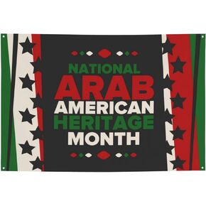 National Arab American Heritage Month Backdrop Banner Holiday Decoration Photo Booth Background Tapestry Decor Supplies for Party Home Office 47 * 71 Inches