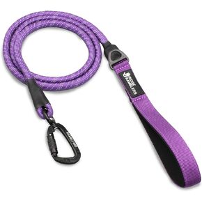 Premium Rope Dog Leash - Great for Adventures or Every Day Use - Dog Rope Leash Includes Locking Carabiner, Reflective Stitching, and Comfort Padded Handle - Great Rope Leashes for Dogs Large or Small