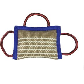 Puppy Bite Pillow 3 Handles Jute Tug Dog Training Toy for Young Dogs Interactive Playing
