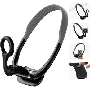 Jzwefdo Phone Holder for Recording, 2 in 1 Magnetic Phone Mount, Neck Phone Holder POV/Vlog, Hand Free Cell Phone Neck Holder for iPhone 15 14 13 12 Series, Black